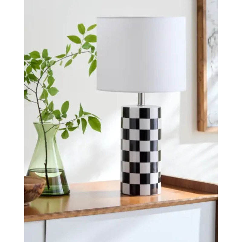 Lampe de table Janie, Noir, Blanc