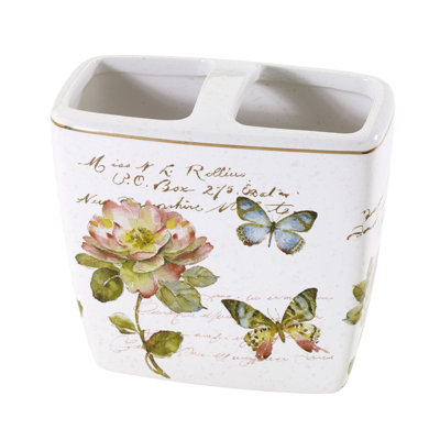 Butterfly Garden Bath Toothbrush Holder