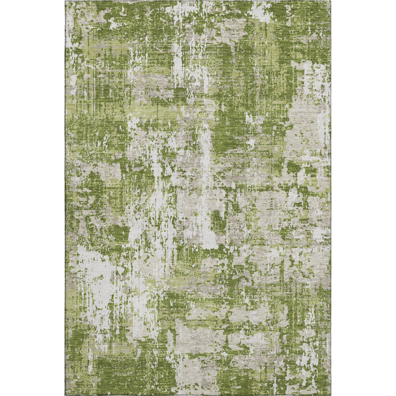 Tapis abstrait lavable à la machine de qualité supérieure Mayfield AMF1008, Rectangulaire 8 pi x 10 pi