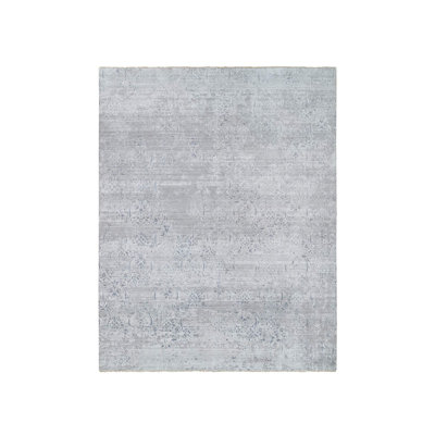 11'9"x15' Ivory Hand Knotted Damask Design Wool and Silk Oversized Rug 79CDC163C618412D8245F96A4F66CF76