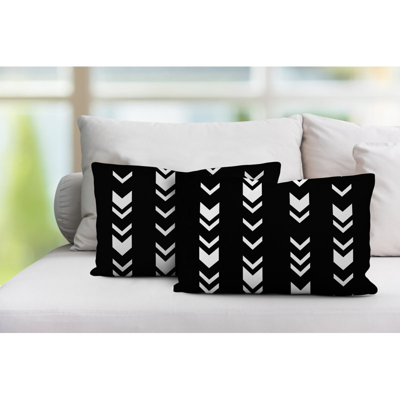 Coussin lombaire intérieur / extérieur Melba Arrow, Noir