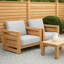 Chaise longue en bois d'acacia massif avec coussins en tissu-1902871836