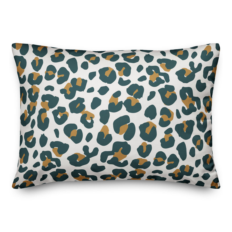Coussin lombaire rectangulaire à imprimé animal, Blanc