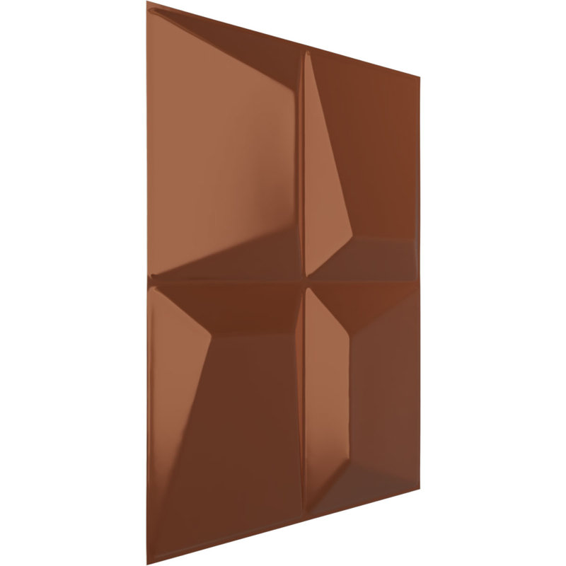 Panneaux muraux muraux 3D 19,63 "wpte (paquet de 12), Cuivre brillant