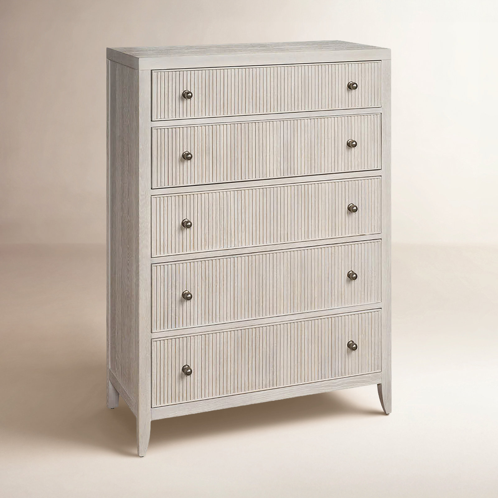 Caterina 5-Drawer Chest, White Oak
