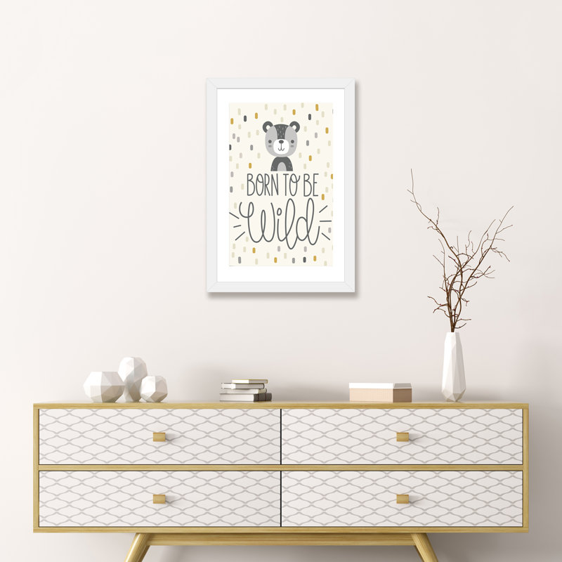 «Cute and Wild III», art encadré, H 24 po x l 16 po x P 1 po, Papier encadré blanc