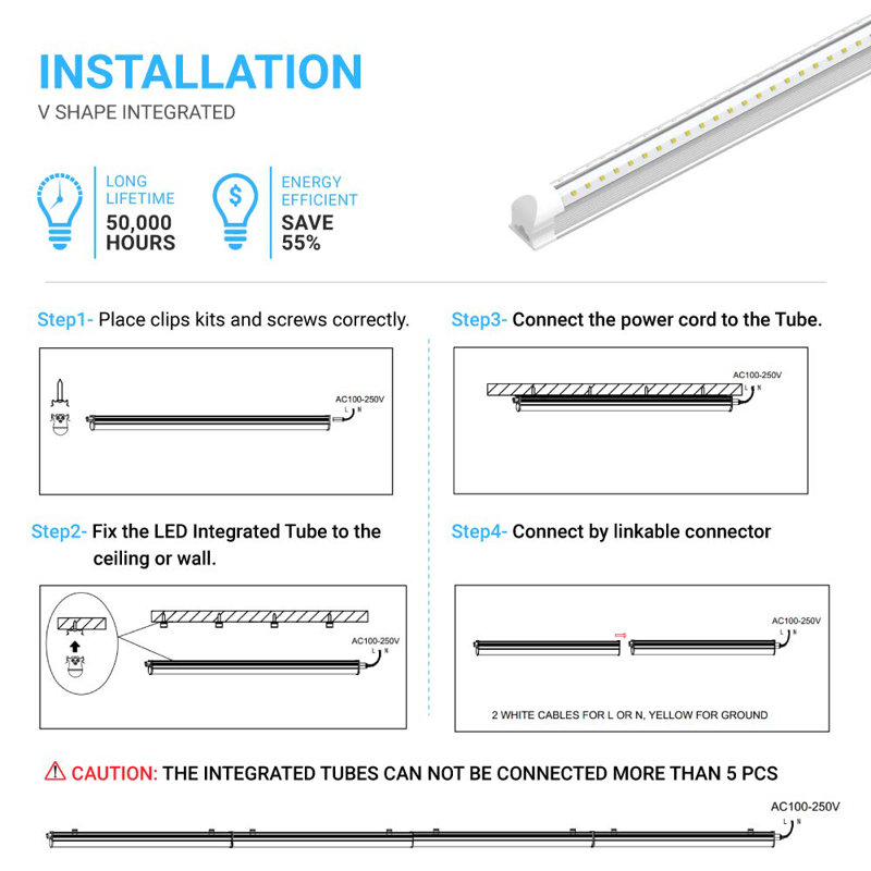 T8 LED Integrated Shop Light