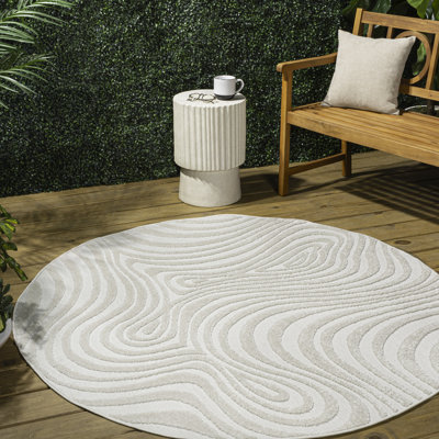 Tapis rayé crème / ivoire Maribo