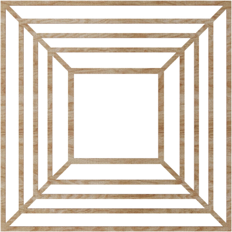 Médaillon de plafond en bois Raven, H 30 po x l 30 po x P 0,38 po, Chêne rouge