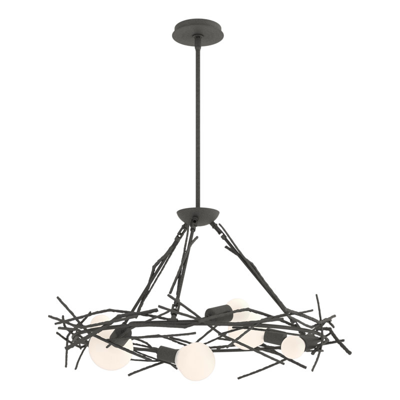 Brindille 6 - Light Sputnik Globe Chandliers, Natural Iron