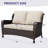 Outdoor Patio Rattan Loveseat With Cushions-1293577884