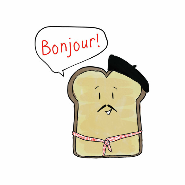 Trinx Bonjour French Toast Drawn Print | Wayfair