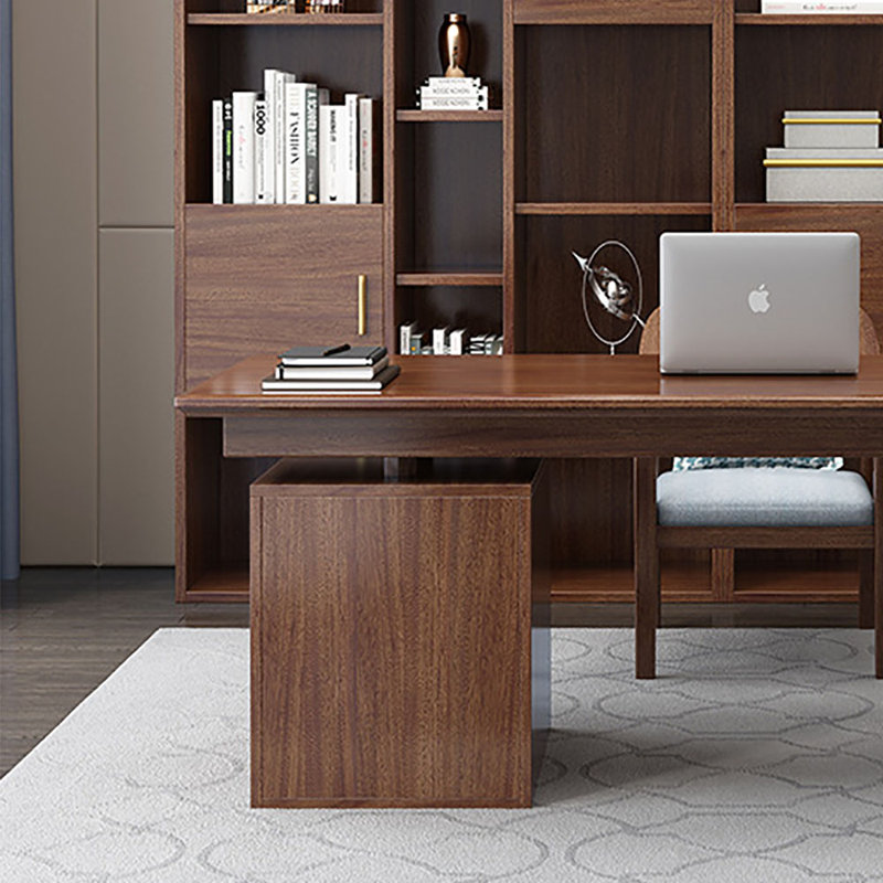 Bureau moderne en bois massif noyer, H 29,1 po x l 70,9 po x P 29,5 po