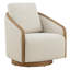 Fauteuil demi-tonneau pivotant avec garniture en bois (ensemble de 2)-1548569183