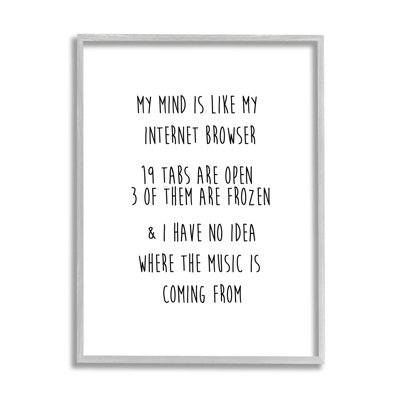 " Mind Like Internet Browser Funny " Graphic Art Print