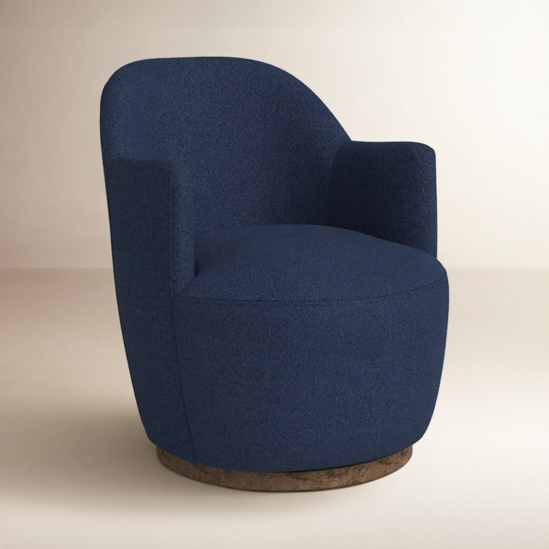 Aurora Wide Swivel Armchair, Copenhagen Indigo Boucle