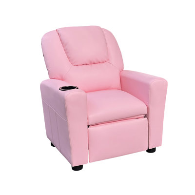 PU Leather Youth Recliner Chair With Cup Holder by Ebern Designs