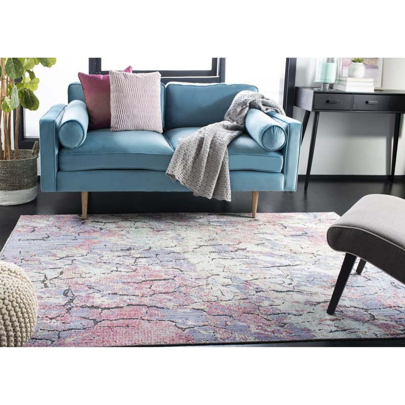 Tapis abstrait Higginson Provance Performance, Rectangle 5 pi 3 po x 7 pi 6 po