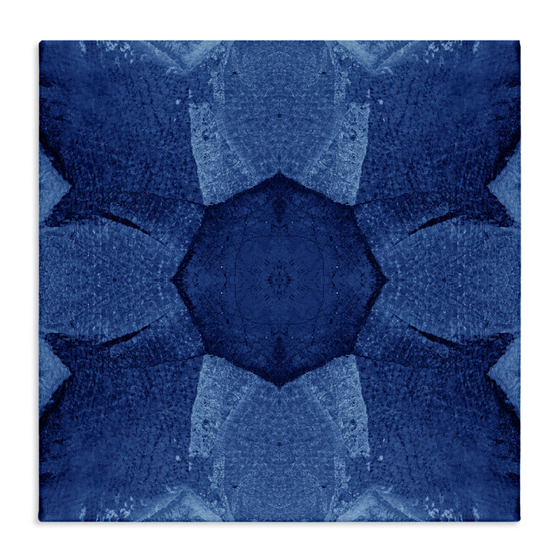 Art sur toile, "Blue Centric" par El Perkin, H 30 po x l 30 po