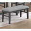 Banc de salle à manger rembourré en bois d'hévéa noir anthracite