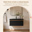  Meuble-lavabo mural simple 36 po avec comptoir en résine noire pour petits espaces.-1532966428