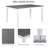 Modern 7-Piece Solid Wood Dining Set with 6 Upholstered Chairs – Two-Tone Rectangular Table for 6, Space-Saving Kitchen & Dining Room Set, Easy Assembly