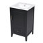 Meuble-lavabo de 20 po avec lavabo, armoire de salle de bain avec porte, tablette de porte et patins réglables, tiroir, noir