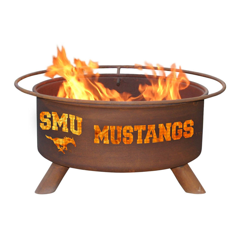 Collegiate Series Round Steel Fire Pit, Southern Methodist University