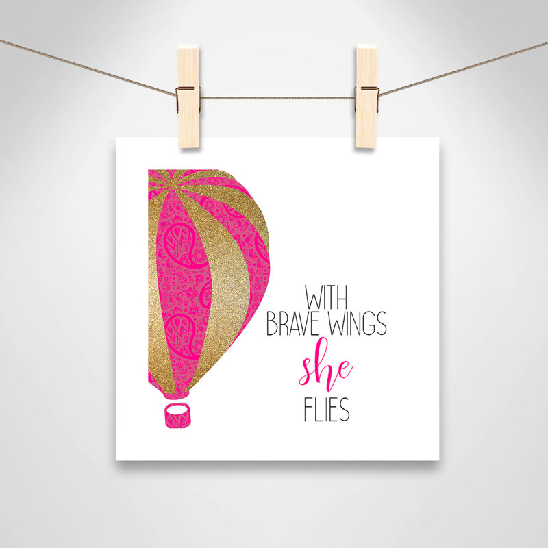 avec des ailes courageuses, impression sur papier, H 10 po x l 10 po x P 1 po, Papier