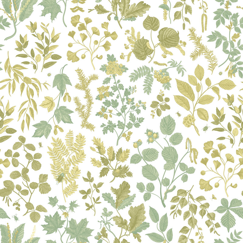 Botanical Leaves - Stone & Sand, Olive