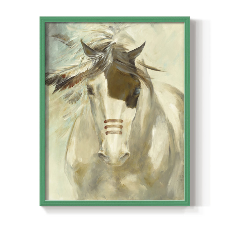 Warrior Framed Print - Solid Wood, 10" H x 8" W, Green