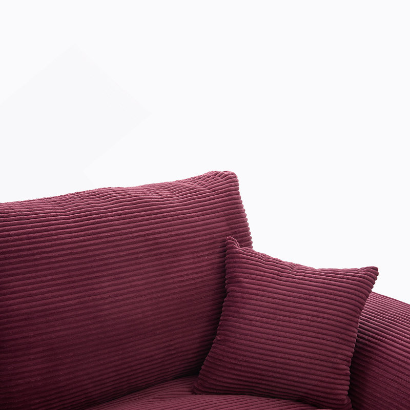 Canapé modulaire modulaire Cloud, canapé moderne Comfy Cloud, 2 places avec housses de coussin, Vin rouge