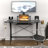 Labbe Metal Base Computer Desk with Power Outlet