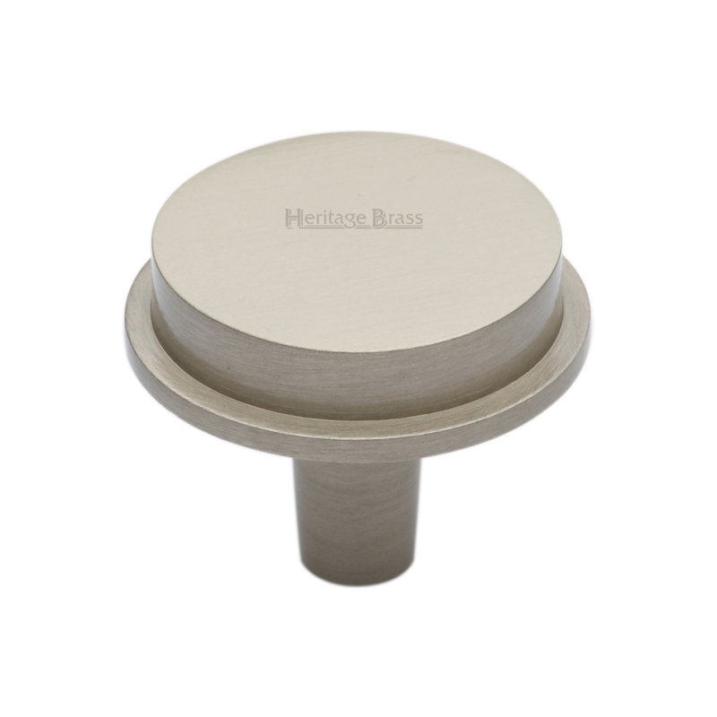 Heritage Brass Heritage Flat Round Knob Design 38mm, Satin Nickel