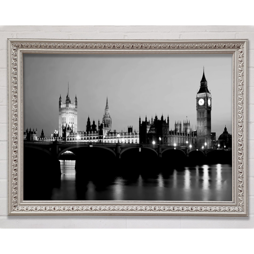 London Houses Of Parliament mit Big Ben B N W - Einzelne Bilderrahmen Kunstdrucke