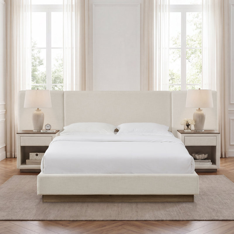 Muse Upholstered Wide Headboard Bed