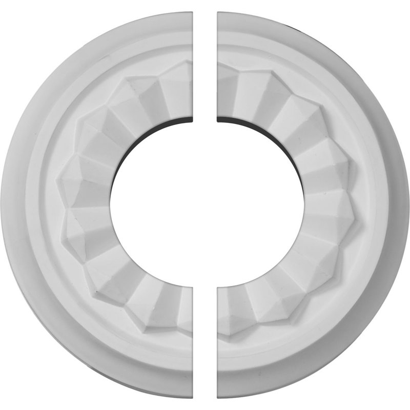 Endurathane Olivia Ceiling Medallion, 7 7/8"OD x 3 1/2"ID x 1 1/8"P (Fits Canopies up to 3 1/2"), Factory Primed