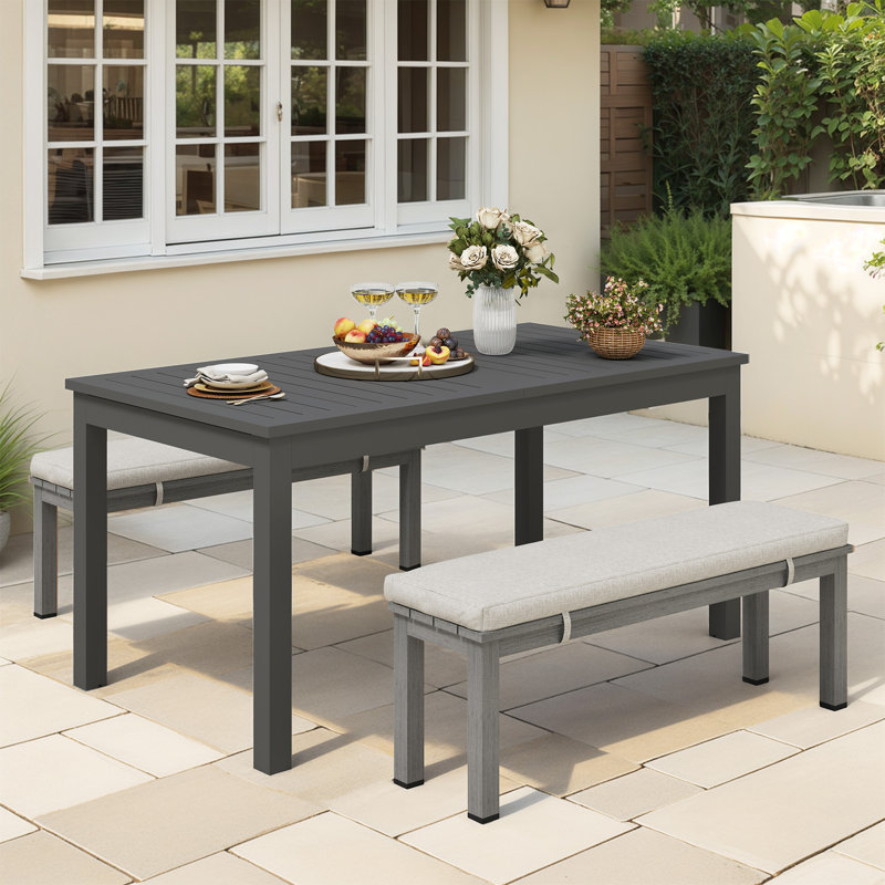 Ensemble repas rectangulaire pour l'extérieur L 91,7 po pour 4 personnes