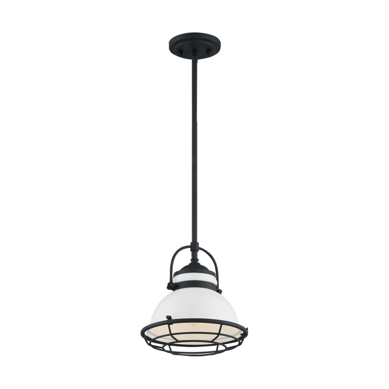 Ankur 1 - Light Lantern Pendant, 10.13" H x 9.75" W x 9.75" D, Gloss White/Textured Black