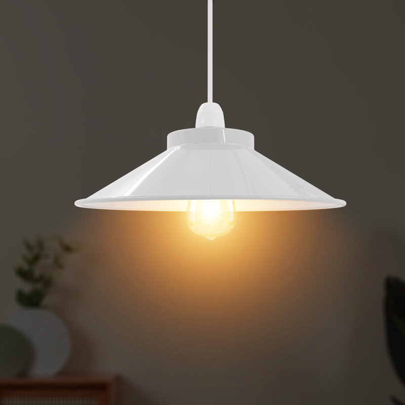 17 cm H Cone Lamp Shade ( Screw On ), White