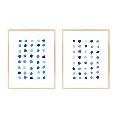 Blue Dot. Set Of 2 Painting by Andrea Stokes