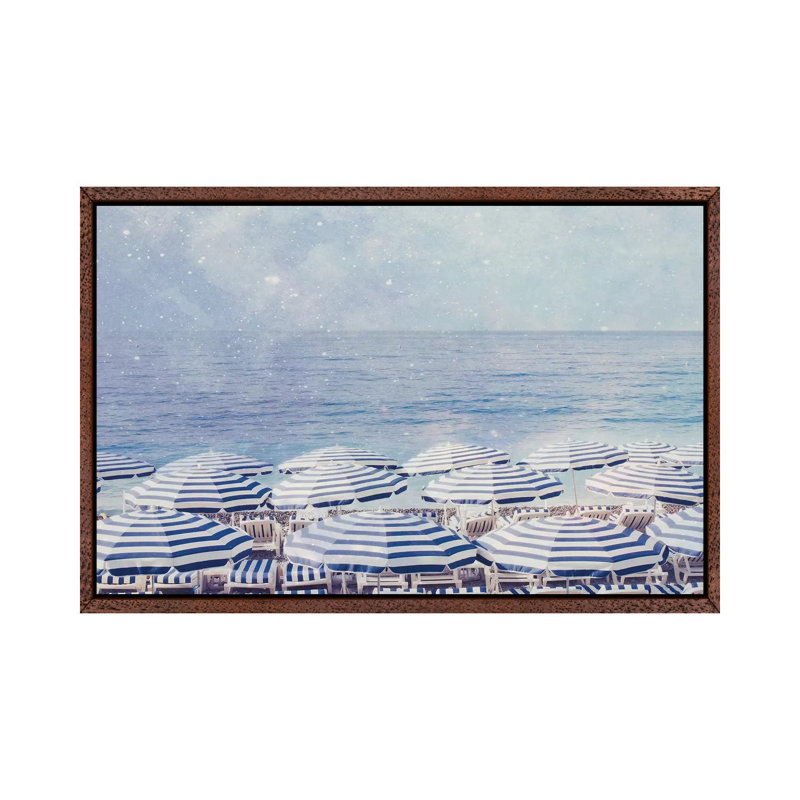 Celestial Beach - Print on Canvas, 45.72cm H x 66.04cm W x 3.81cm D, Classic Brown Wood Framed