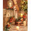3 Pieces Set Burnt Orange Artificial Flower Garland, Candle Rings Wreath, Hanging Decor