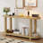 U_style modern minimalist ash veneer entryway table with streamlined desktop, perfect for study, hallway, and foyer