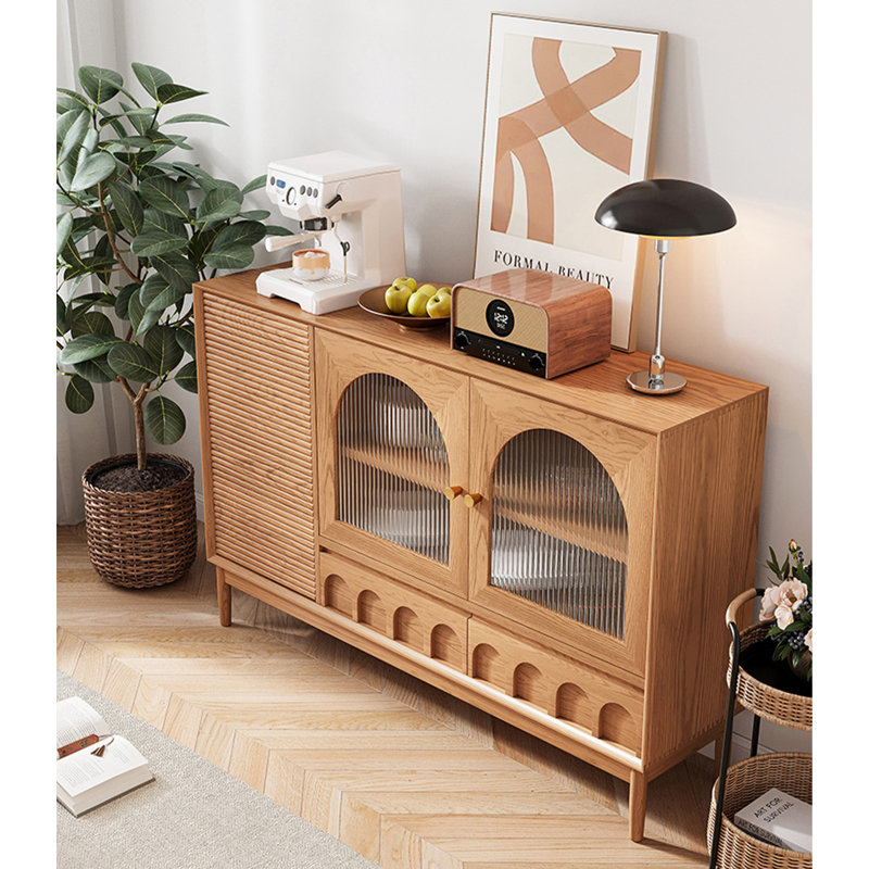 Buffet en bois massif de style scandinave, H 31,5 po x l 63 po x P 15,7 po