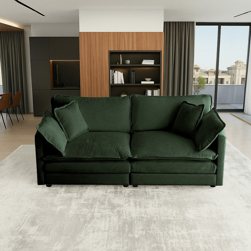 Causeuse en chenille 76,5 po, Vert