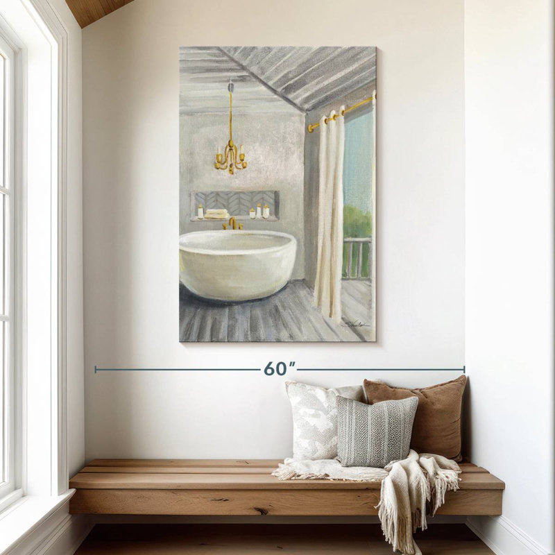 Kerrick Attic Bathroom II - Bois gris, H 48 po x l 32 po