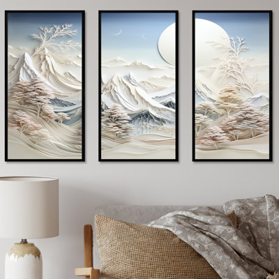 «Abstract Snowy Winter Mountains IV - Abstract Landscape», art mural