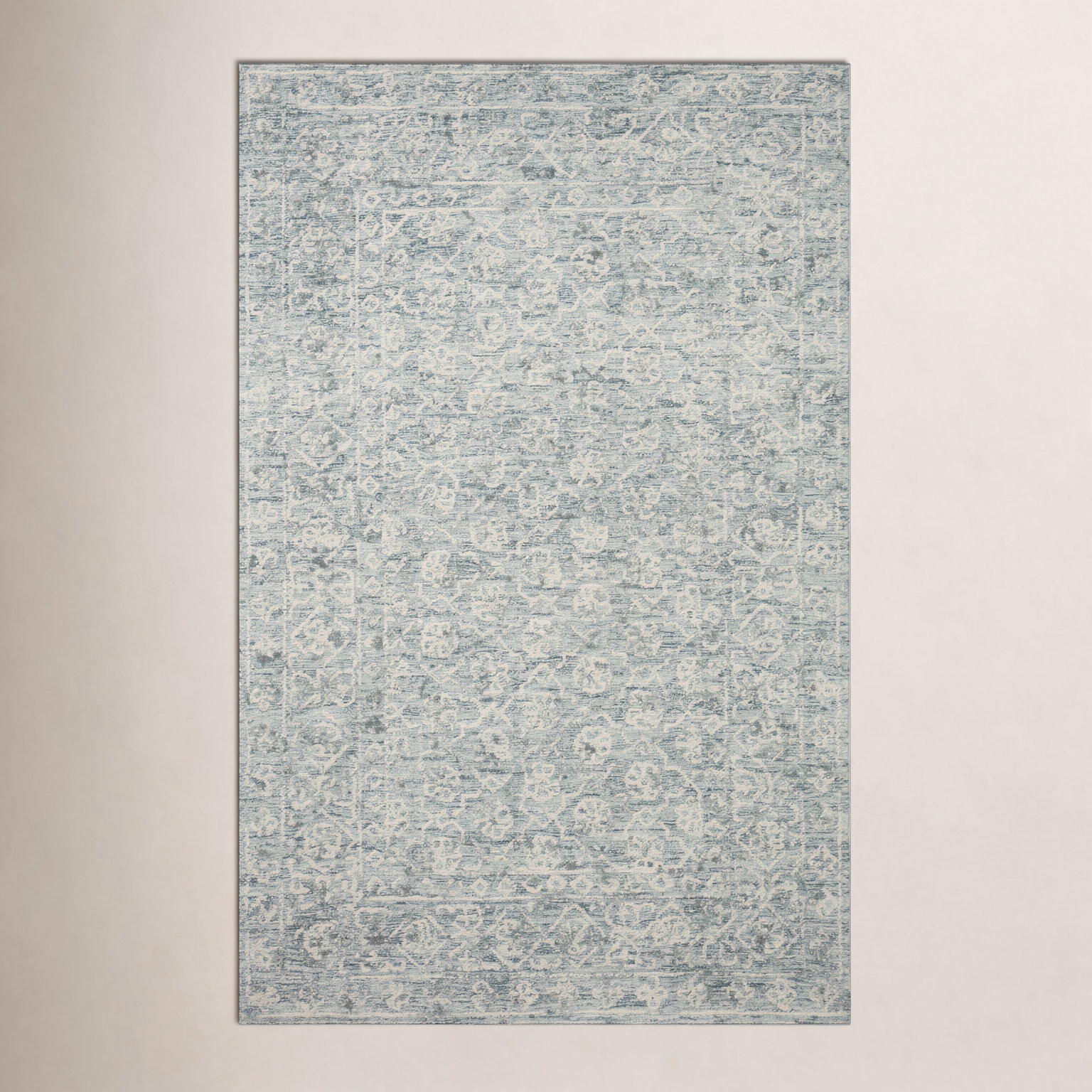 Millcreek Ocean Ivory Hand-Tufted Wool Oriental Rug, Rectangle 11'6" x 15'