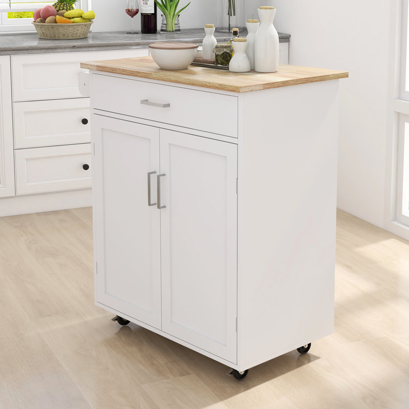 Chariot de cuisine roulant avec matériel, tablettes réglables et plateau multifonctionnel en bois d'hévéa massif, porte-serviettes, tablettes, fabrication stable